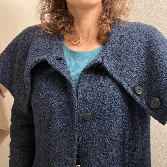 Vintage boucle long shawl collar coat - Picture 2 of 9